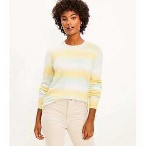 Ann Taylor Loft Slightly Oversized Spacedye Sweater Blue Yellow Women Small